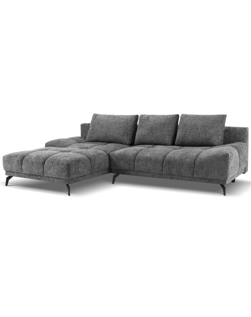 Canapé d'angle Gauche Convertible avec Coffre Cirrus 5 Places gris foncé  - 290x182x90 cm