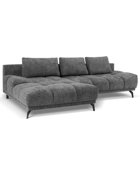 Canapé d'angle Gauche Convertible avec Coffre Cirrus 5 Places gris foncé  - 290x182x90 cm