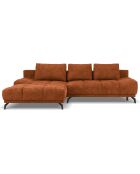 Canapé d'angle Gauche Convertible avec Coffre Cirrus 5 Places terre cuite - 290x182x90 cm