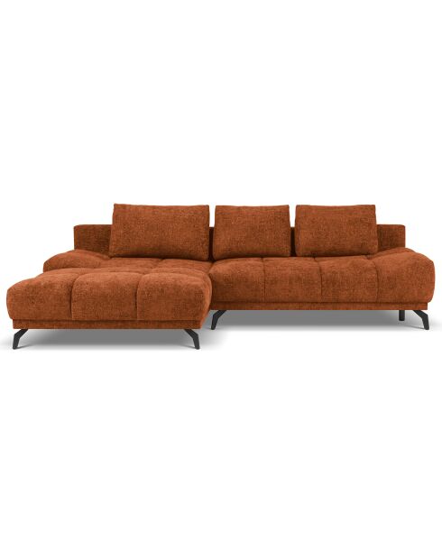 Canapé d'angle Gauche Convertible avec Coffre Cirrus 5 Places terre cuite - 290x182x90 cm