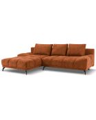 Canapé d'angle Gauche Convertible avec Coffre Cirrus 5 Places terre cuite - 290x182x90 cm