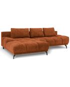 Canapé d'angle Gauche Convertible avec Coffre Cirrus 5 Places terre cuite - 290x182x90 cm