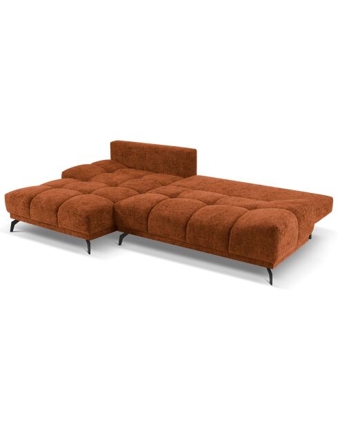 Canapé d'angle Gauche Convertible avec Coffre Cirrus 5 Places terre cuite - 290x182x90 cm