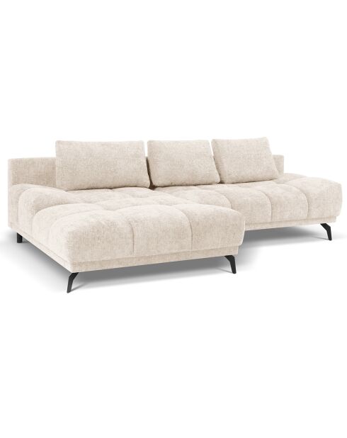 Canapé d'angle Gauche Convertible avec Coffre Cirrus 5 Places beige clair  - 290x182x90 cm