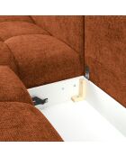 Canapé d'angle Gauche Convertible avec Coffre Cirrus 5 Places terre cuite - 290x182x90 cm
