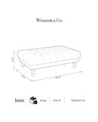Banc Velours Juno beige - 126x75x42 cm