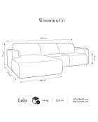 Canapé Bouclé d'angle Gauche Lola 4 Places bleu foncé - 250x170x72 cm