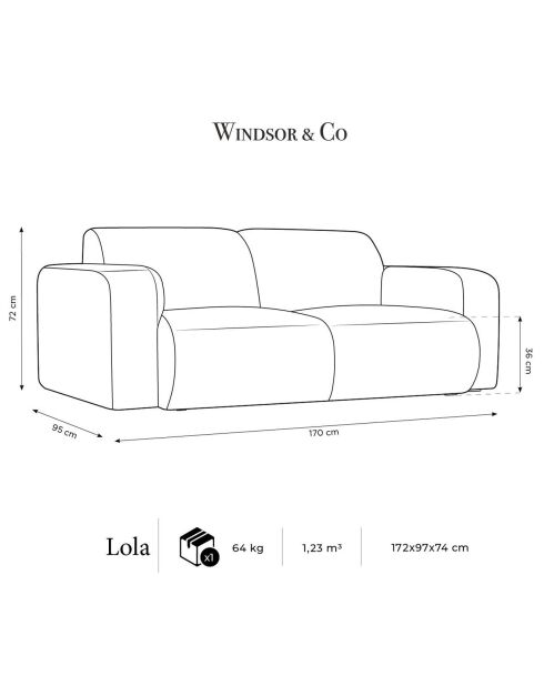 Canapé Bouclé d'angle Droit Lola 4 Places blanc - 250x170x72 cm