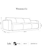 Canapé Bouclé Lola 3 Places marron - 235x95x72 cm