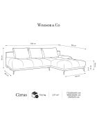 Canapé d'angle Droit Convertible avec Coffre Cirrus 5 Places gris foncé  - 290x182x90 cm