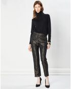 Pantalon Paddy léopard brillant mordoré