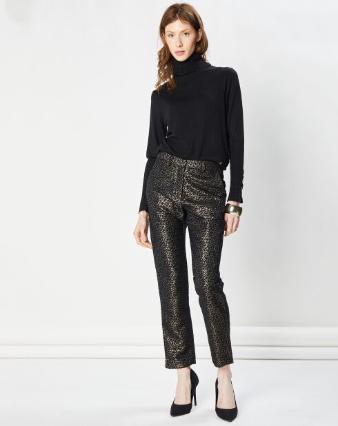 Pantalon Paddy léopard brillant mordoré