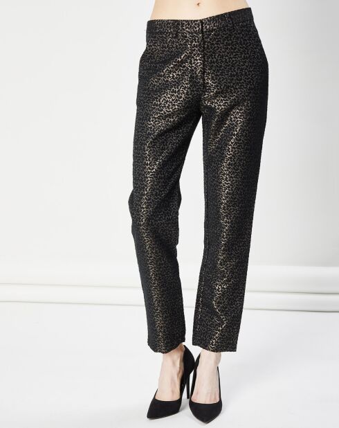 Pantalon Paddy léopard brillant mordoré
