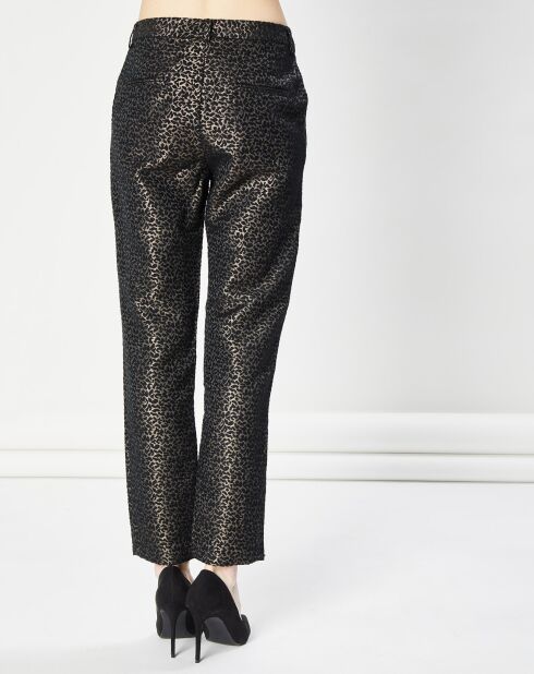 Paddy panterbroek in glanzend goud