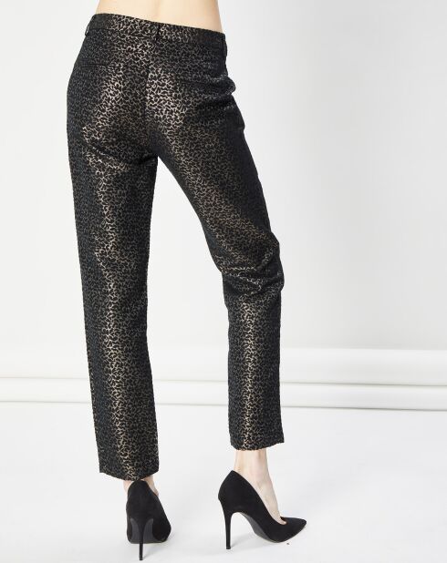 Paddy panterbroek in glanzend goud
