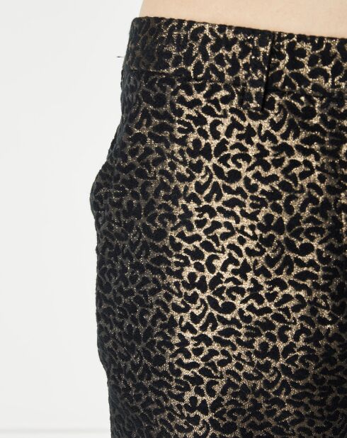 Pantalon Paddy léopard brillant mordoré