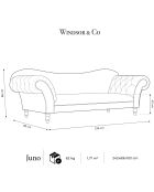 Canapé Velours Juno 3 Places beige - 236x96x86 cm