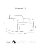 Fauteuil Bouclé Lola blanc - 105x95x72 cm
