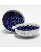 2 Saladiers en Porcelaine Lotus bleu/blanc - D.20 cm