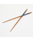 Paire de baguettes japonaises marron - 23 cm