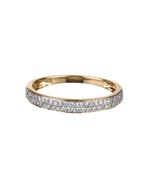 Bague Alliance Granité Diamants 0.2 ct or jaune