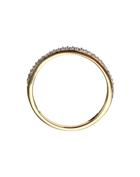 Bague Alliance Granité Diamants 0.2 ct or jaune