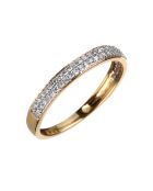 Bague Alliance Granité Diamants 0.2 ct or jaune