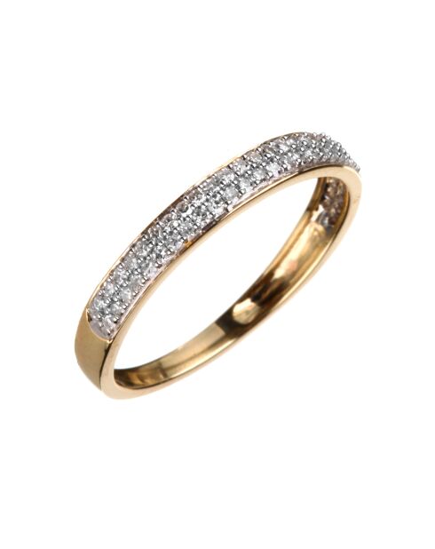 Bague Alliance Granité Diamants 0.2 ct or jaune