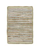 Tapis en cuir recyclé jute en coton asma beige/doré - 60x80 cm