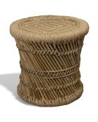 Table d'appoint en bambou tressé main zamzebe naturel - 38x38x38 cm