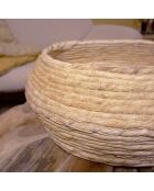 Panier rond en fibres d'abacadounia naturel - 42x16.5 cm