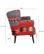 Fauteuil en kilim brodé à la main inca multicolore - 68x77.5x70 cm