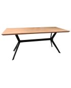 Table en bois d'acacia avec pied métal kayapo bois/noir -  180x90x76 cm