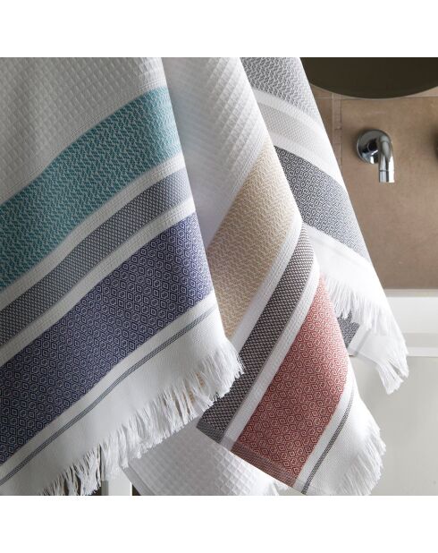 2 Serviettes invités Folk caviar - 30x50 cm