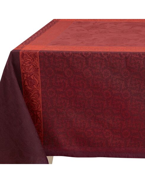 Tovaglia ottomana in 100% lino bordeaux