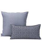 Fodera per cuscino ottomana in ardesia con affresco, 100% lino