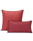 Fodera per cuscino in 100% lino, motivo: Federa con affresco, colore bordeaux