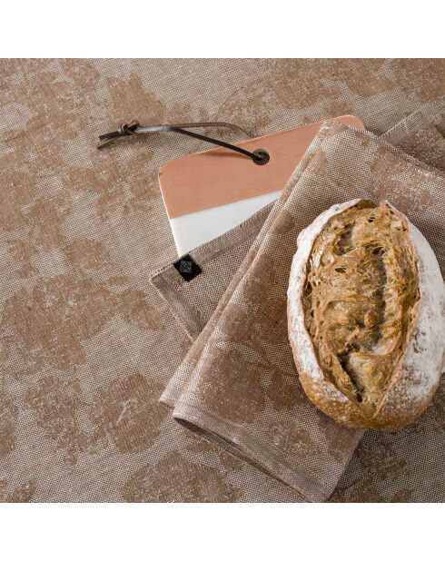 4 Serviettes de table 100% Lin Casual noisette - 52x52 cm