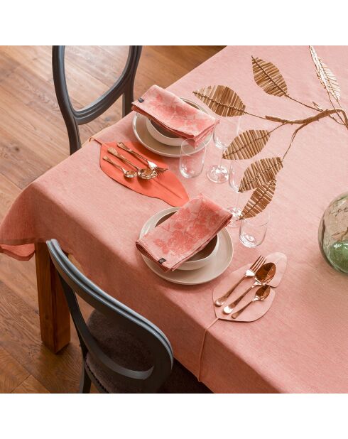 Nappe 100% Lin Casual Natte terre cuite