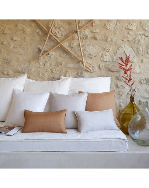 Housse de coussin 100% Lin Portofino Géo sable