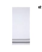 2 Serviettes invités Folk caviar - 30x50 cm