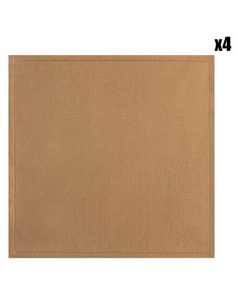4 Serviettes de table 100% Lin Portofino terra - 58x58 cm