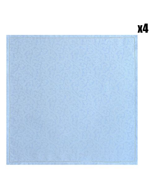 4 Serviettes de table 100% Lin Portofino Fiori mare - 58x58 cm