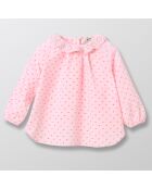 Blouse en Coton Plumetis rose pâle