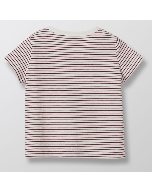 T-Shirt en Coton manches courtes rayé rouge