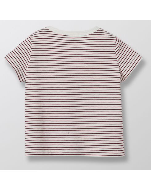 T-Shirt en Coton manches courtes rayé rouge