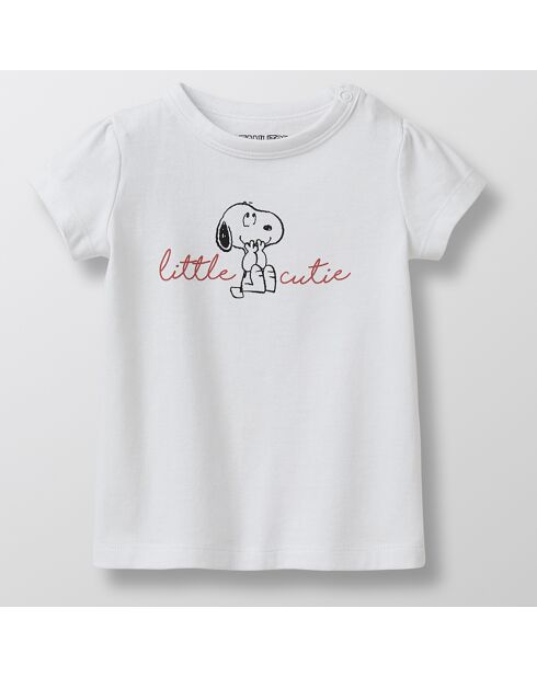 T-Shirt en Coton biologique Snoopy blanc