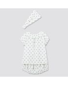 Ensemble Top, Bloomer & Bandeau en Coton Double Gaze blanc