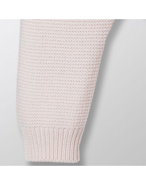 Pantalon en Maille de Coton bio & Laine rose pâle