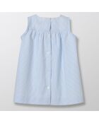 Robe en Coton Smocks bleu clair